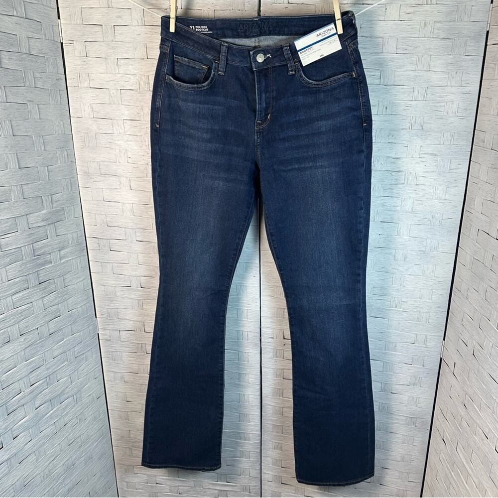 Arizona JEANS LONG MID-RISE SLIM THROUGH HIP & THIGH, BOOT LEG WESTERN Casual